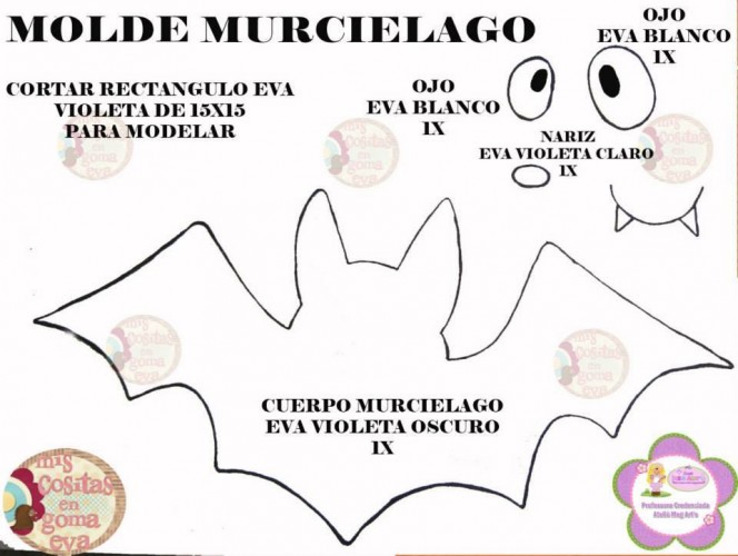 Murciélago para colgar - Manualidades en Goma Eva y Foami